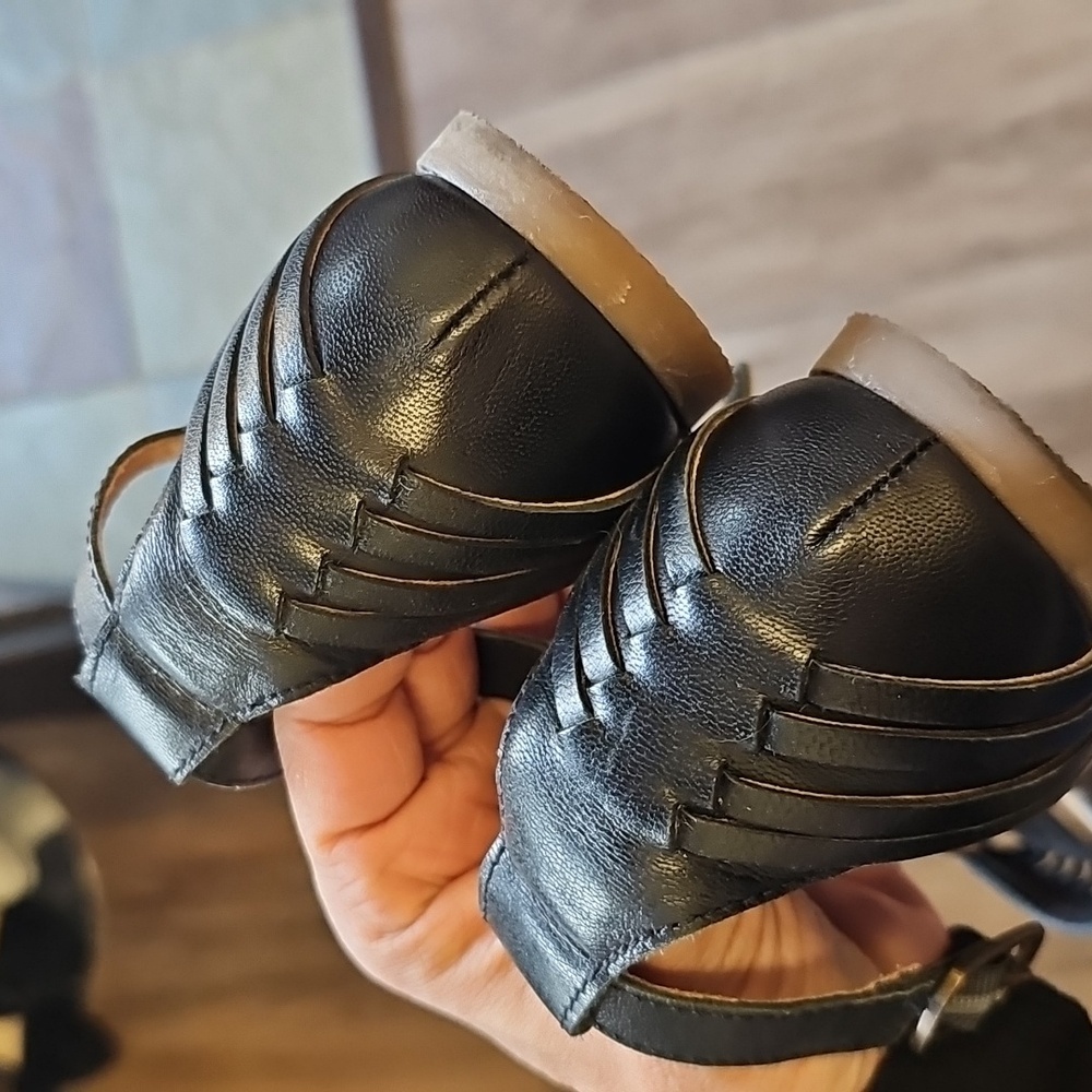 Elegant, Leather, Ankle, Black, Women's Sandals, Casual, Classic, Office, Spring - Picture 4 of 5